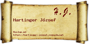 Hartinger József névjegykártya