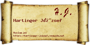 Hartinger József névjegykártya